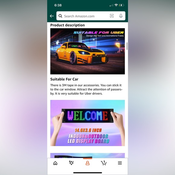 QBZDOUA Programmable Car LED Sign - Picture 2 of 11